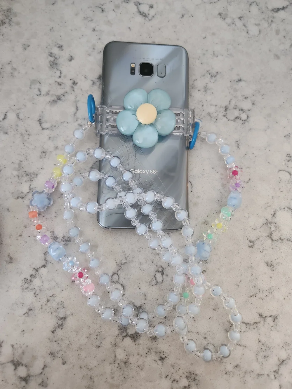 Blue Flower Phone Clip